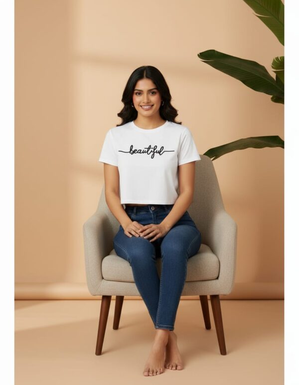 White Crop T-Shirt for women