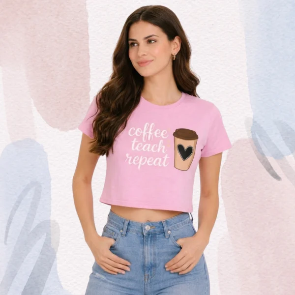 coffe pink Crop t-shirt