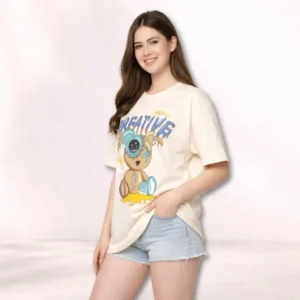 bage colour Oversized t-shirt